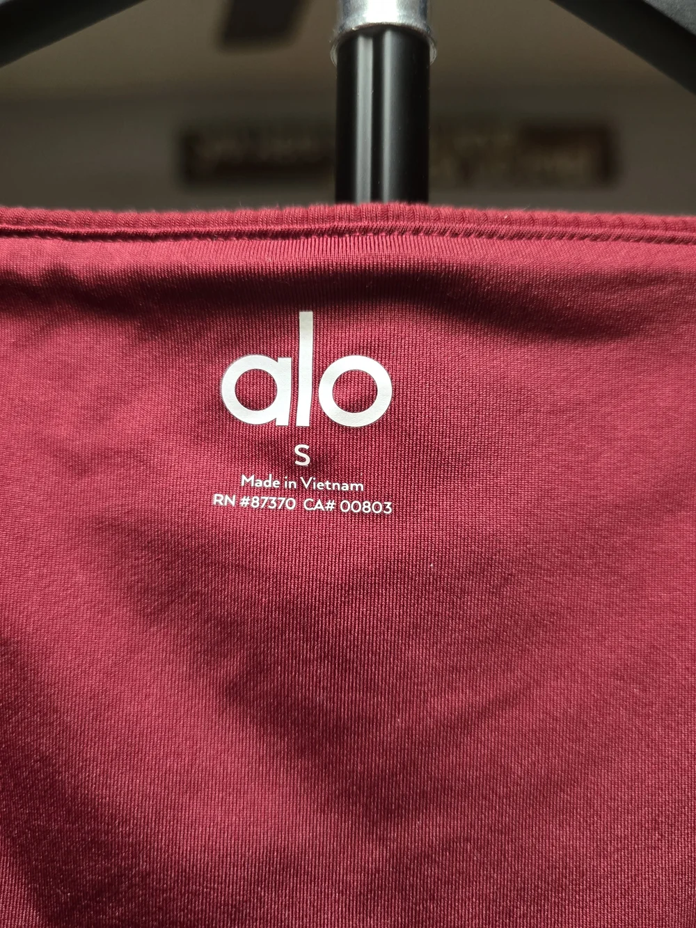 ALO Yoga Ribbed Button-Front Crop Top in Raspberry Red - Picture 3 of 3